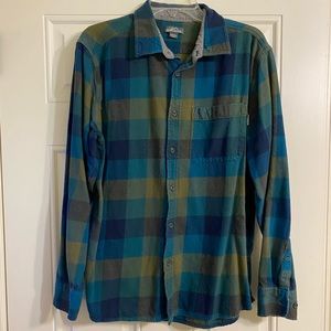 Eddie Bauer Blue/Brn Cotton Plaid Shirt XL